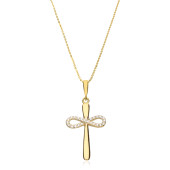 Lantisor aur 14K cu cruciulita cu infinit si pietre 45 cm DiAmanti PAP0635PG14K-BO15NG14K _45cm-AS